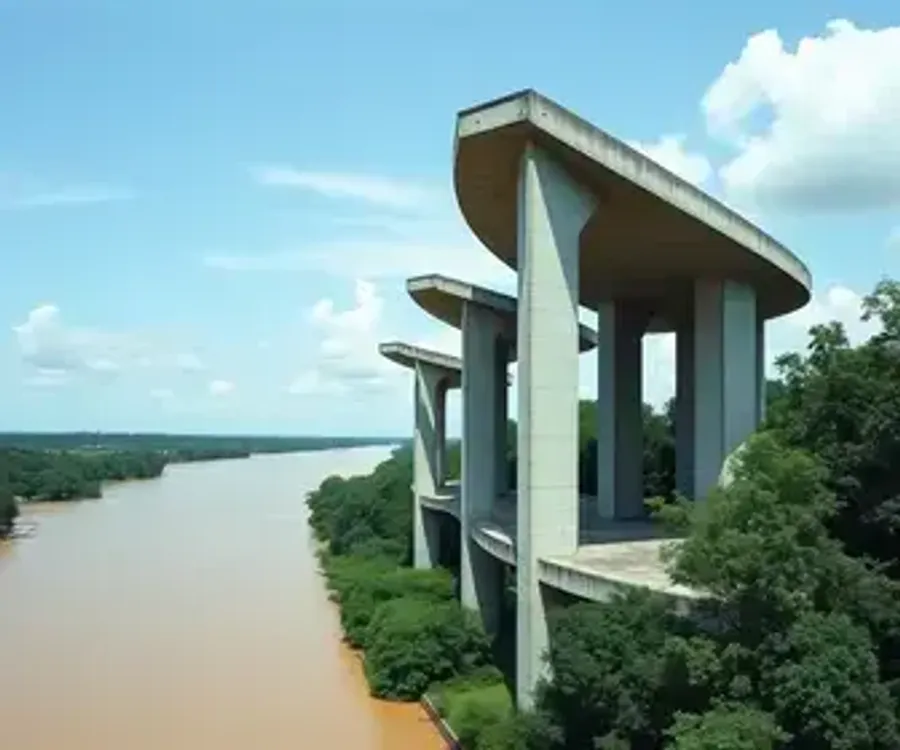 Obra de Oscar Niemeyer avança com início de concretagem de estruturas que simbolizam os rios Negro e Solimões