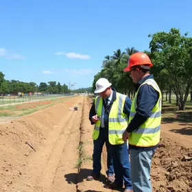 Prefeito vistoria obras do parque Encontro das Águas
